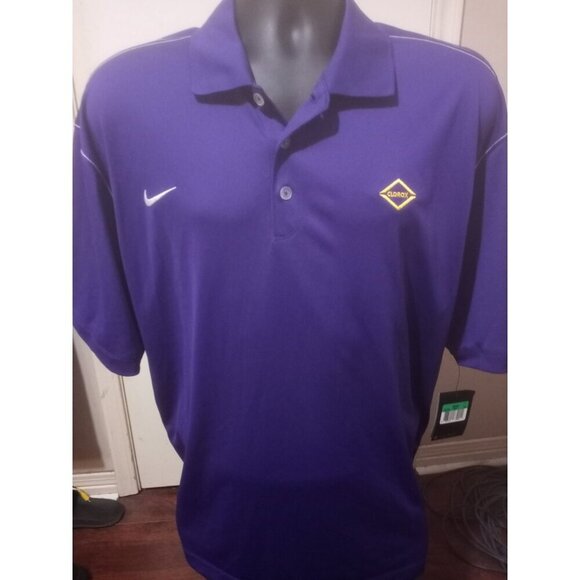 New Nike Golf Clorox Bleach Logo Short Sleeve Dri-Fit Polo Shirt XL Purple NWT - Picture 1 of 12